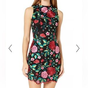 Arden B Floral Embroidered Midi Dress
